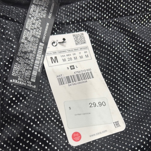 Zara Black and Silver Dotted Leggings - Picture 2 of 4